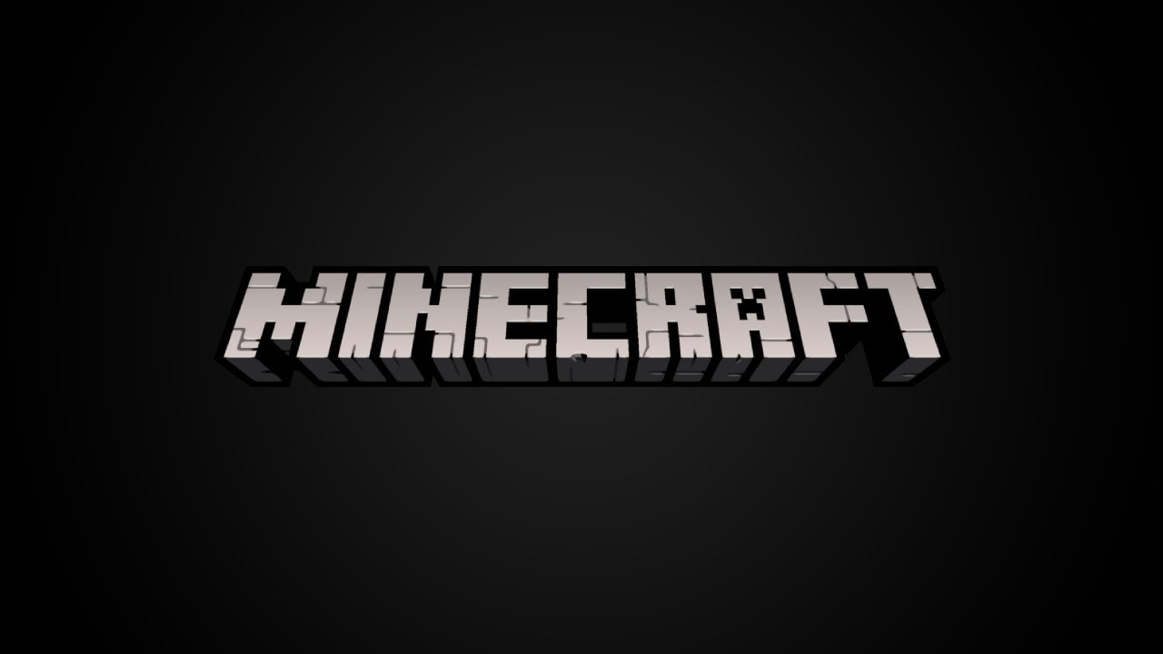 Minecraft wordmark on a black background