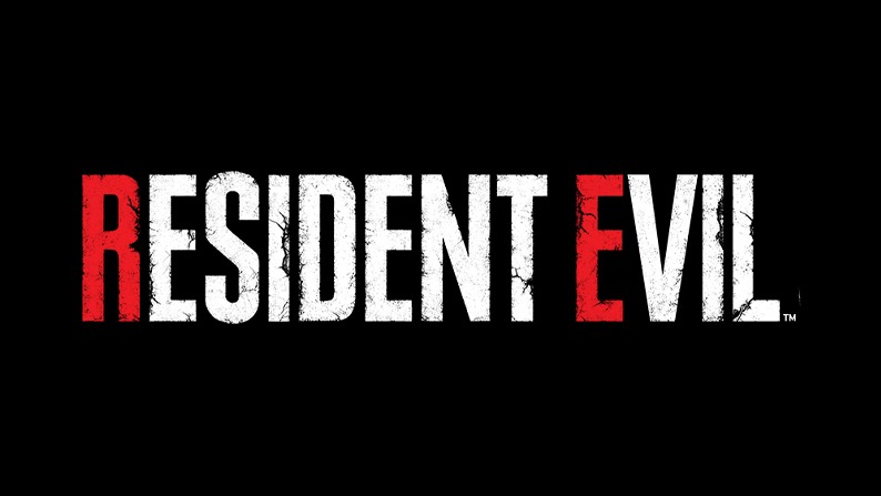 Resident Evil wordmark on a black background
