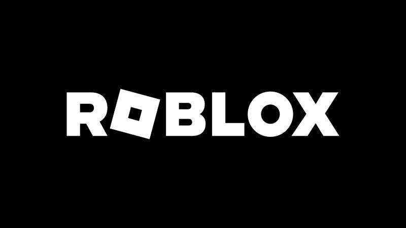 Roblox wordmark on a black background